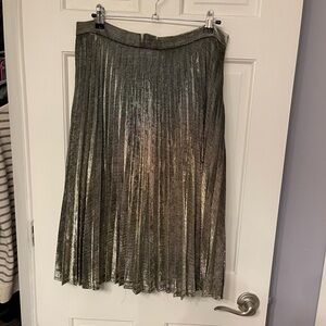 Metallic Pleated Skirt